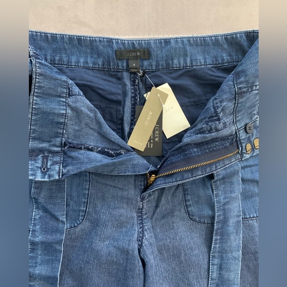 NWT J.Crew Cropped Chambray Pants with tie size 8 - Picture 8 of 10